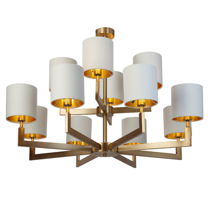 Nico 12 Arm Antique Brass Finish Chandelier