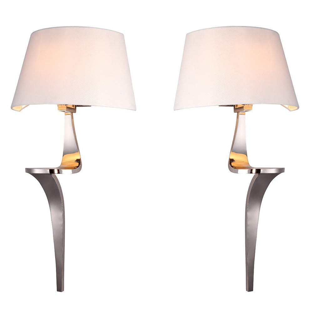 Nero Pair of Nickel Wall Lamps