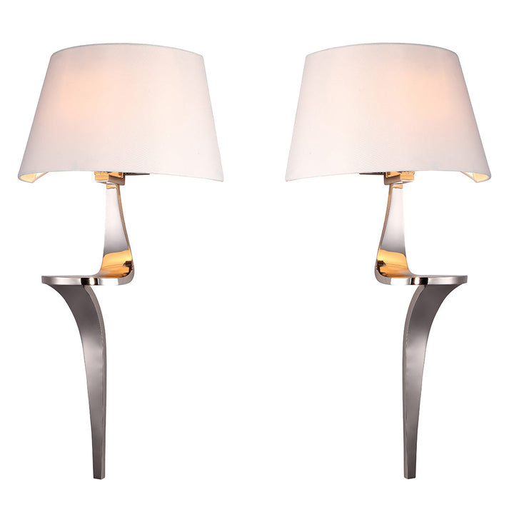 Nero Pair of Nickel Wall Lamps