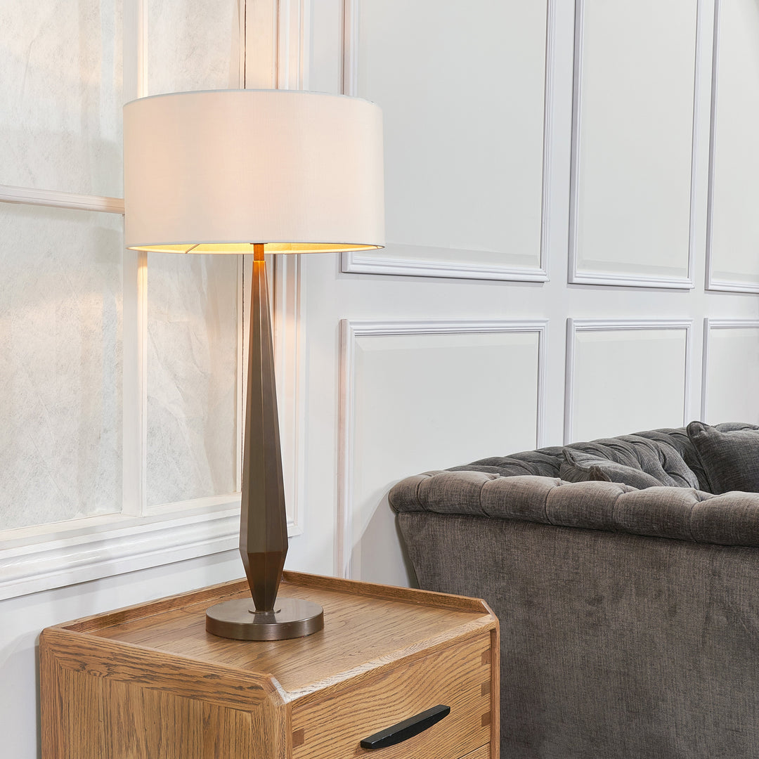 Uso Dark Brass Finish Table Lamp Roomset