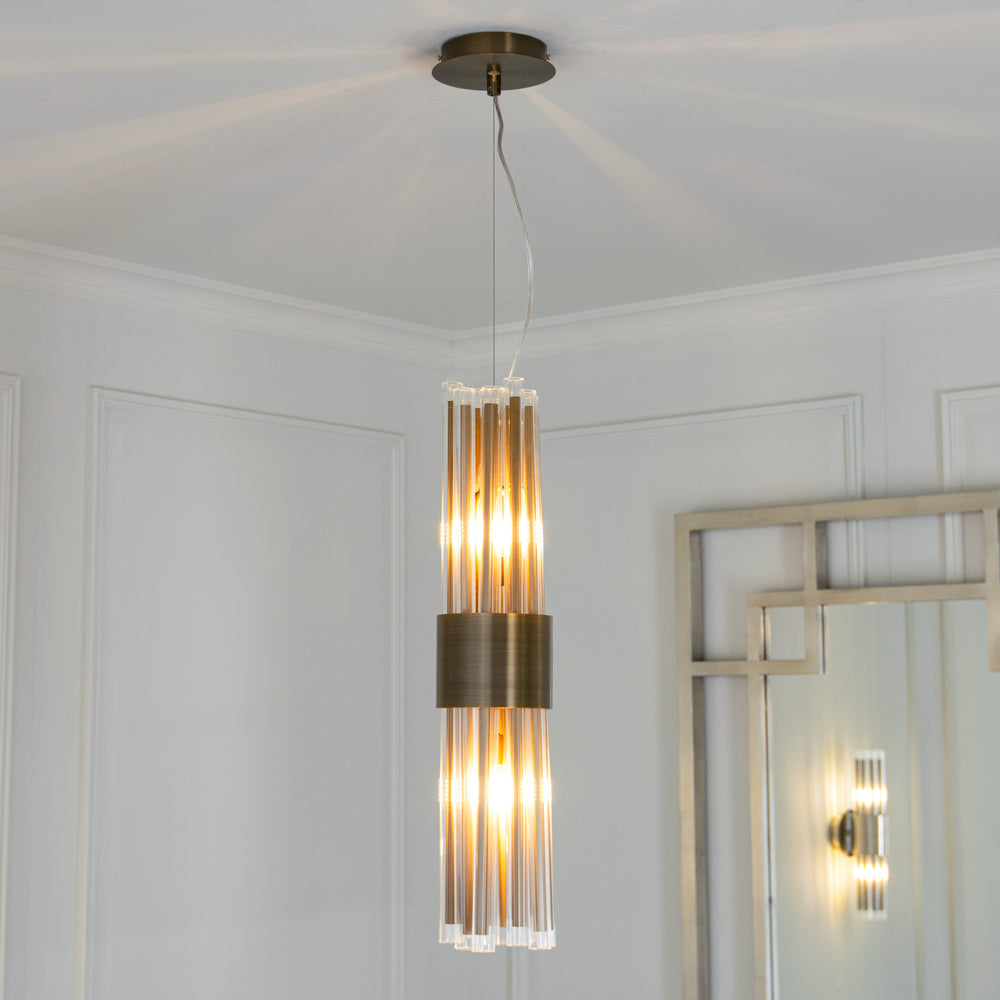 Ives Nickel Finish Pendant Roomset