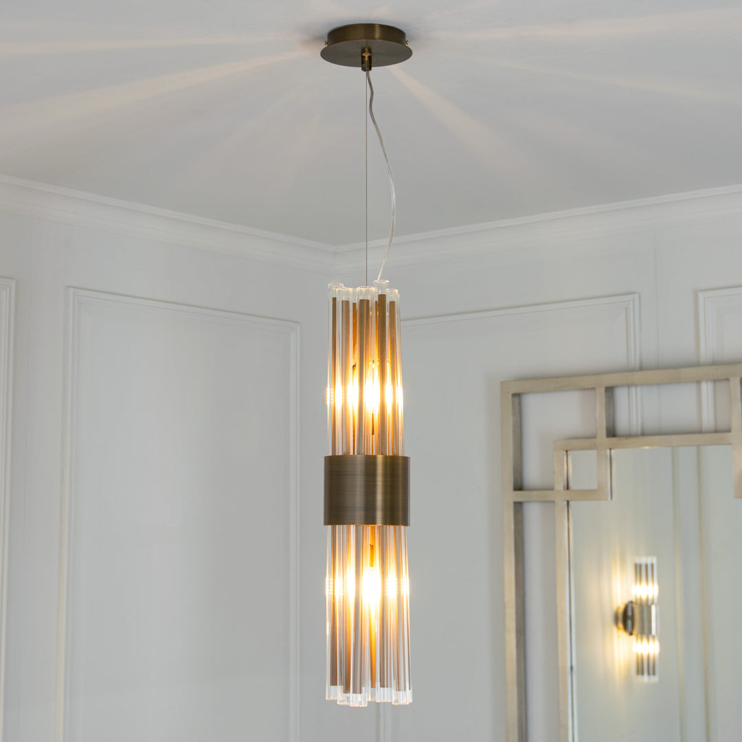 Ives Nickel Finish Pendant Roomset