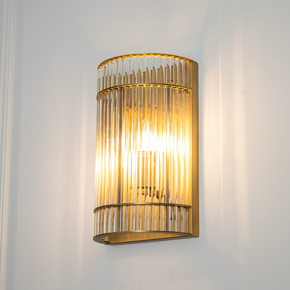 Troy Antique Brass Wall Lamp Roomset