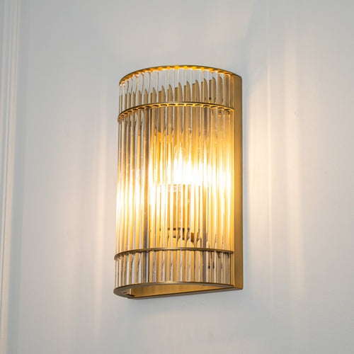 Troy Antique Brass Wall Lamp