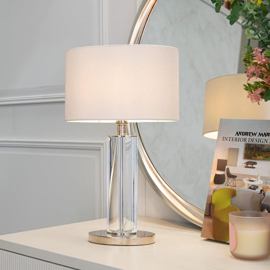 Birch Nickel Table Lamp Roomset
