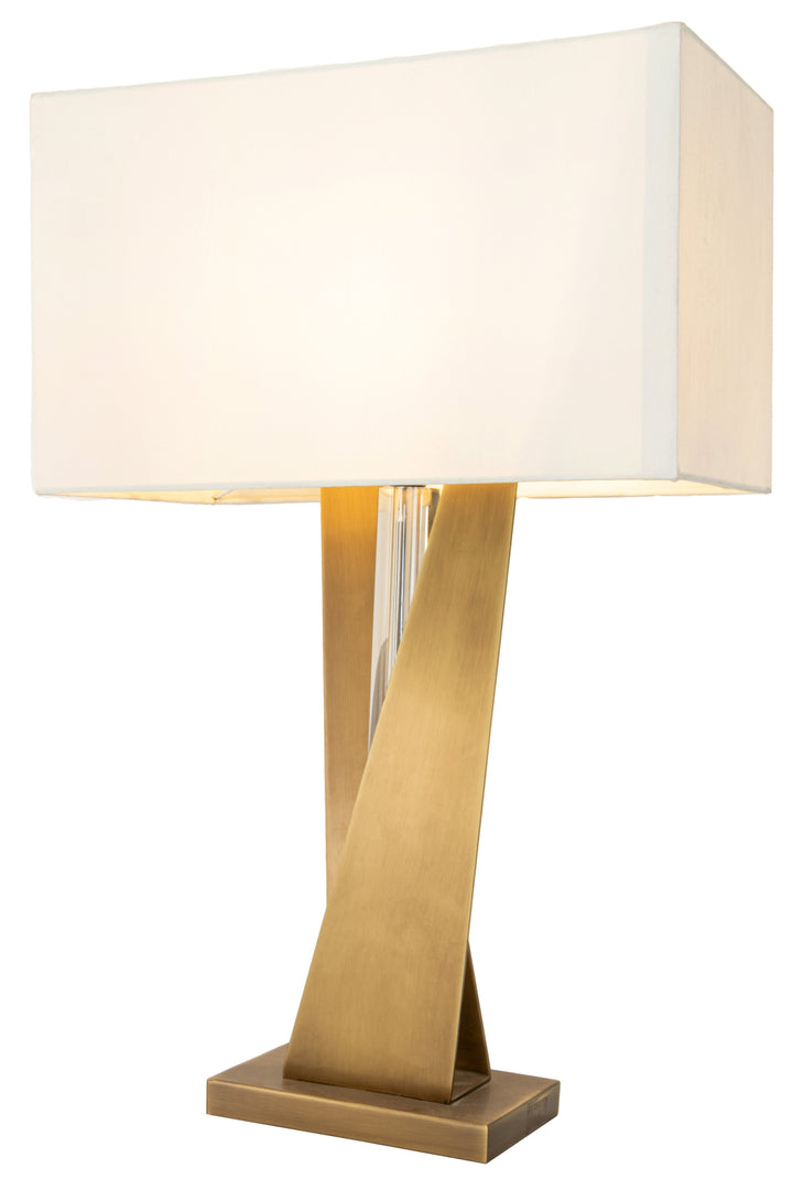 Cabra, antique brass finish, cognac crystal table lamp