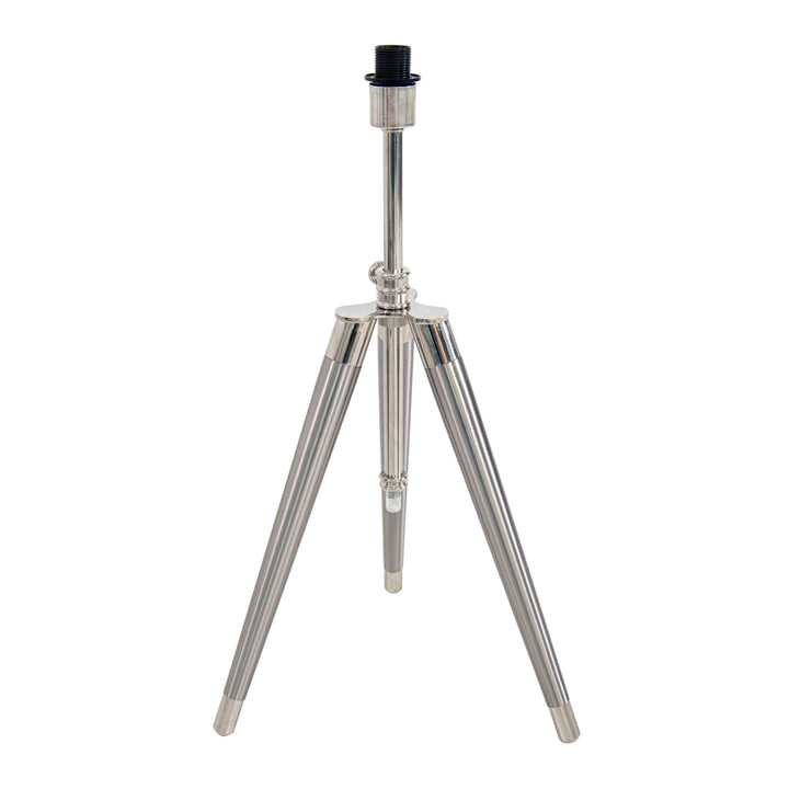 Lorca, tripod nickel finish table lamp (base only) TBD