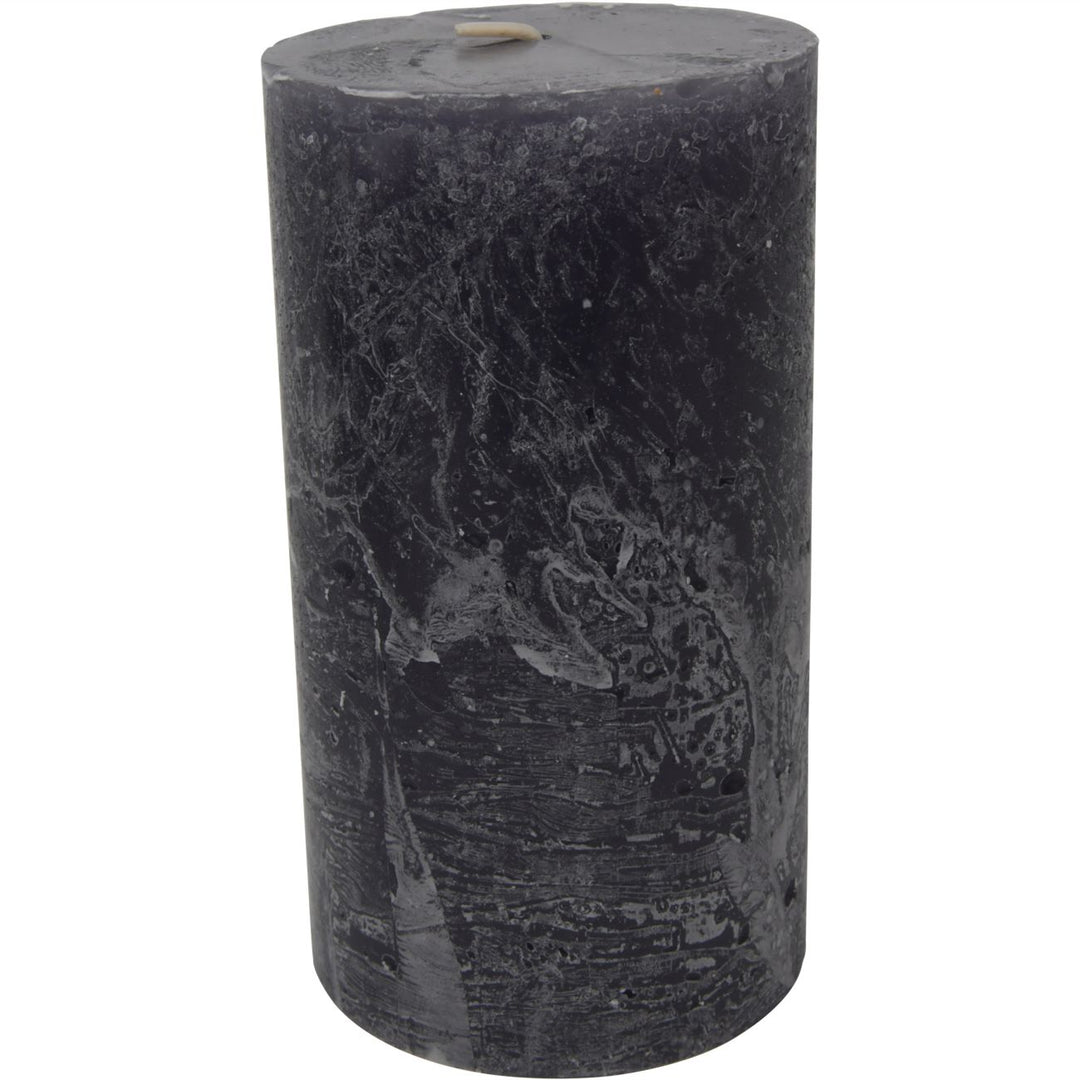 Libra Dark Grey Rustica Pillar Candle 7x12cm