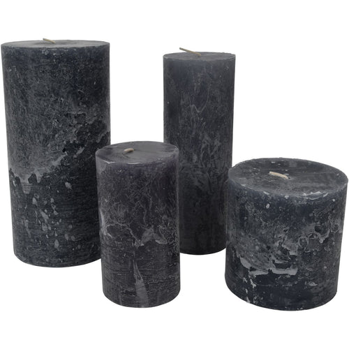 Libra Dark Grey Rustica Pillar Candle 10x10cm