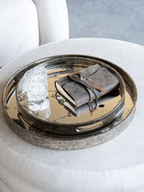 Vienna Antique Gold Set Of 2 Blossom Trays