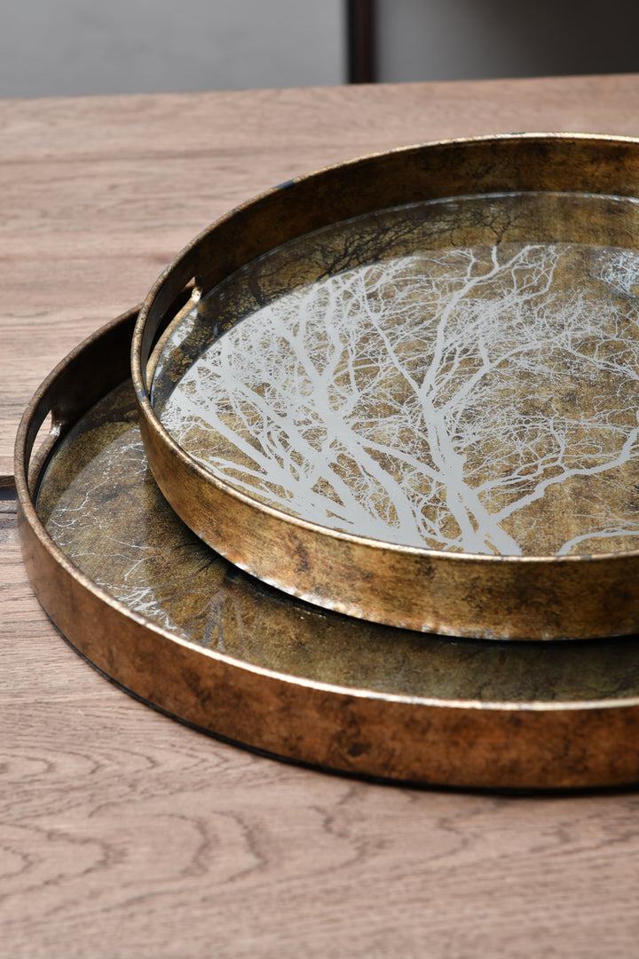 Vienna Antique Gold Set Of 2 Tree Trays