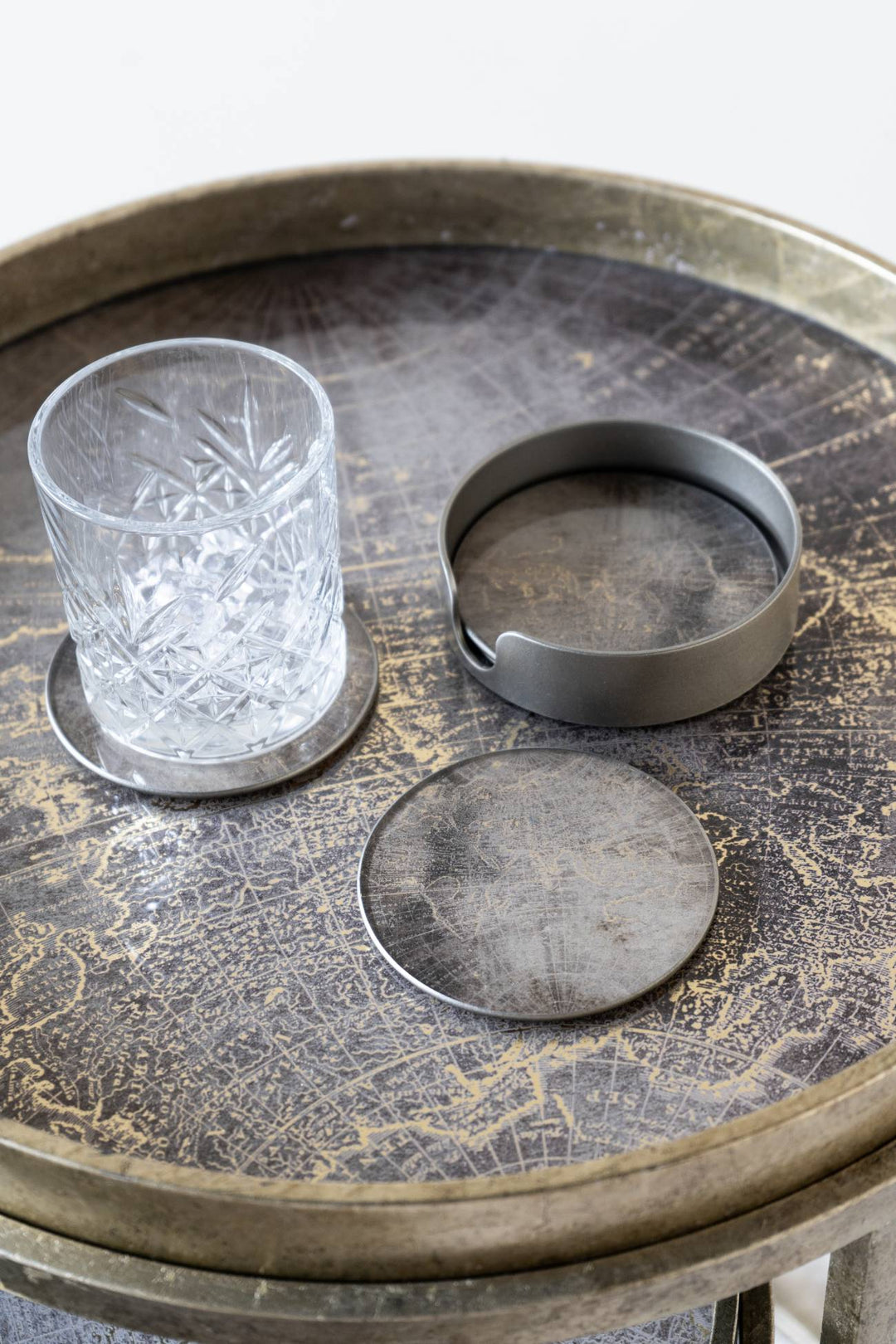 Vienna Antique Gold Set of 4 Atlas Coasters