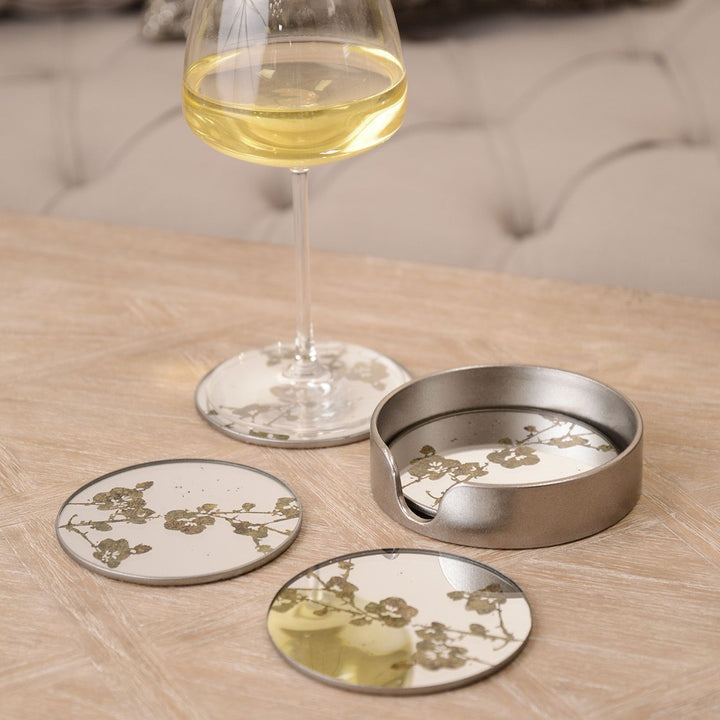 Vienna Antique Gold Set Of 4 Blossom Coasters