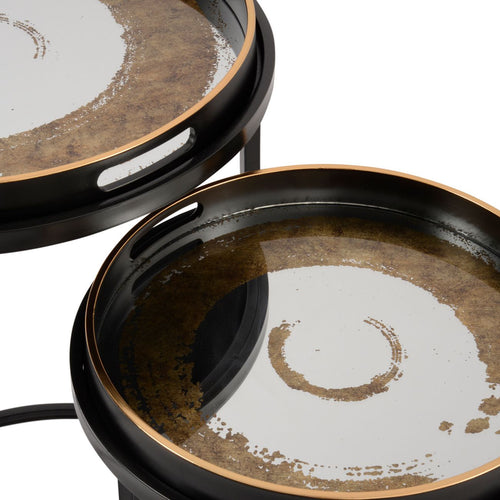 Gold and Black Swirl Tables (Set of 2)