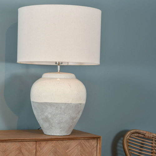 Skyline Grey Porcelain Table Lamp and Shade, Large  E27 60W