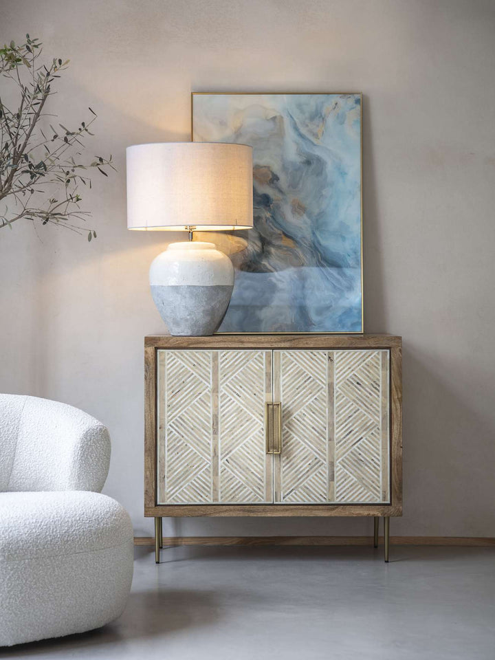 Skyline Grey Porcelain Table Lamp and Shade, Large  E27 60W