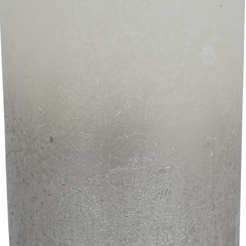Libra White Pillar Candle With Metallic Silver Ombre Base 10x20cm