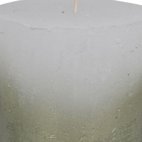 Libra White Pillar Candle With Metallic Green Ombre Base 10x10cm