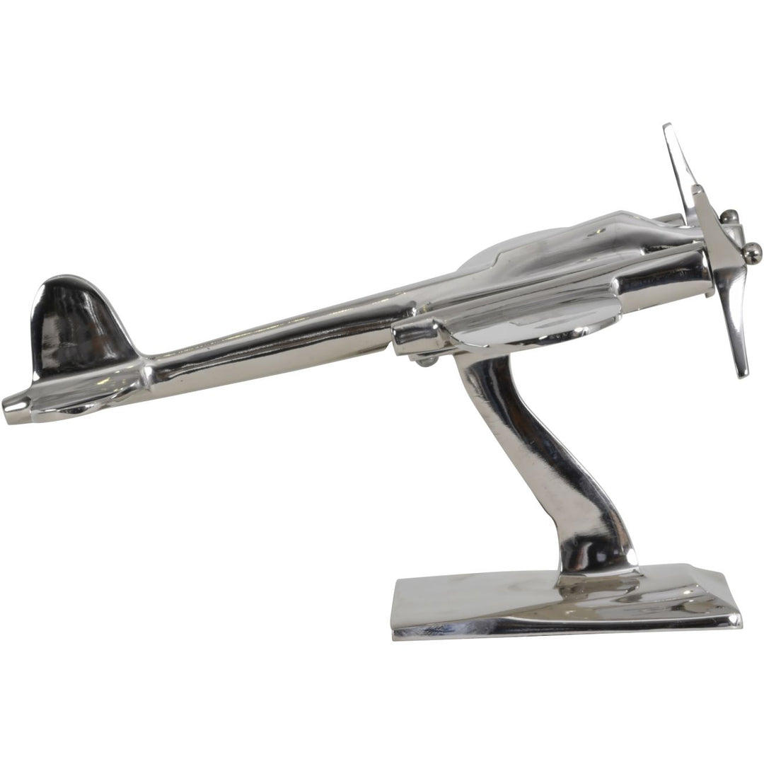 Turboprop Silver Aluminium Aeroplane Sculpture