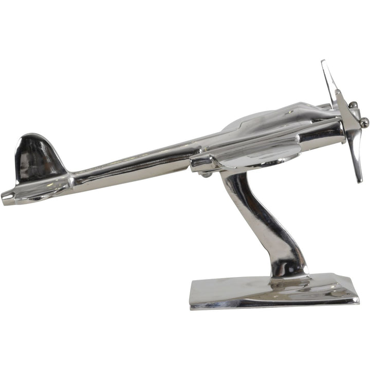 Turboprop Silver Aluminium Aeroplane Sculpture