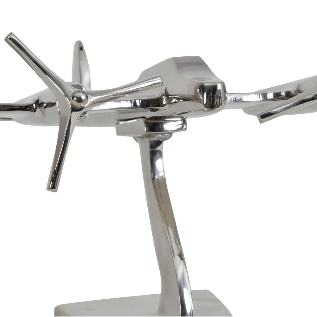 Turboprop Silver Aluminium Aeroplane Sculpture