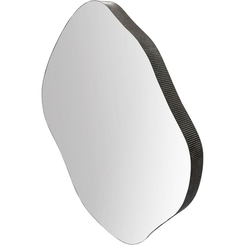 Organic Metal Framed Mirror Oak Wood Finish Large 97x101cm