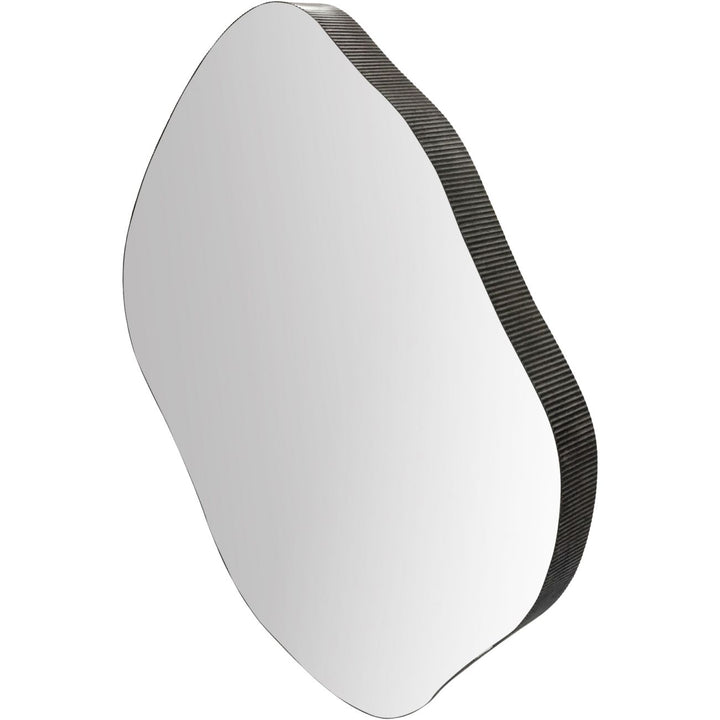Organic Metal Framed Mirror Oak Wood Finish Large 97x101cm