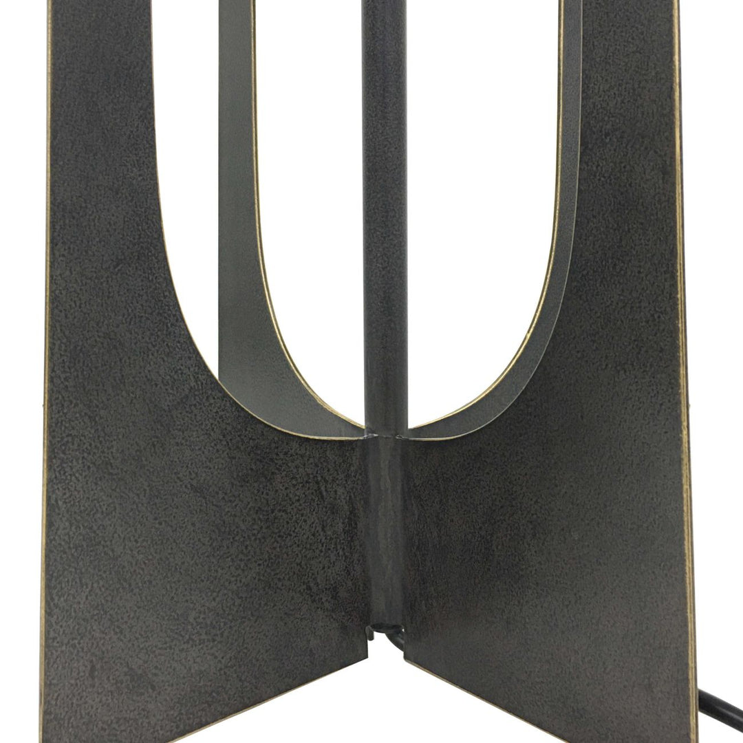 Glenthorpe Hammered Iron Table Lamp Gilded Oak with Irish Linen Shade