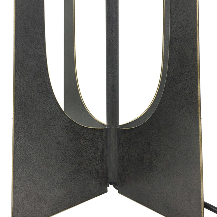 Glenthorpe Hammered Iron Table Lamp Gilded Oak with Irish Linen Shade