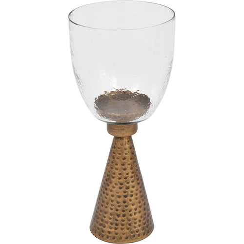 Sandbanks Iron and Hammered Glass Hurricane Small 36cm