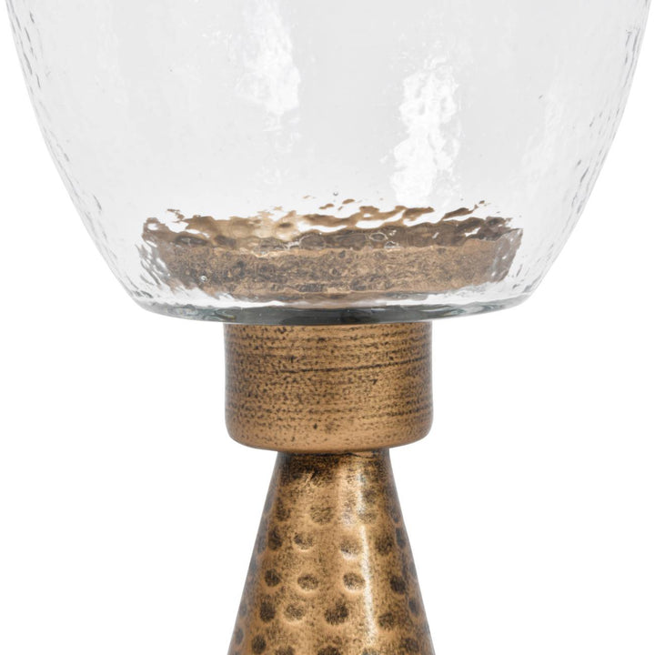 Sandbanks Iron and Hammered Glass Hurricane Small 36cm