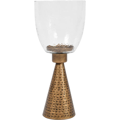 Sandbanks Iron and Hammered Glass Hurricane Small 36cm