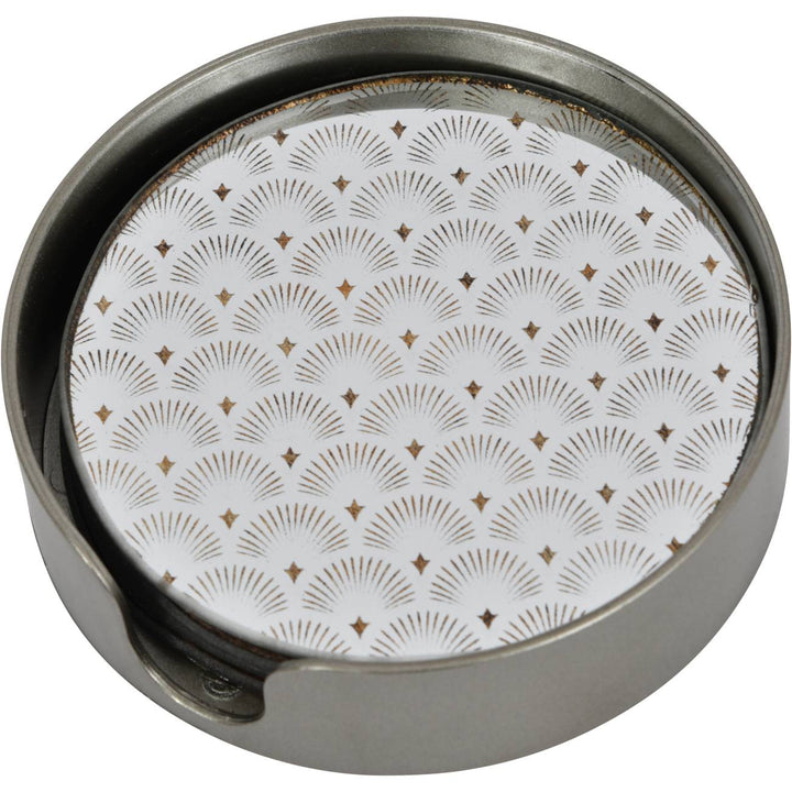 Deco scallop Antique Gold Set of 4 Coasters