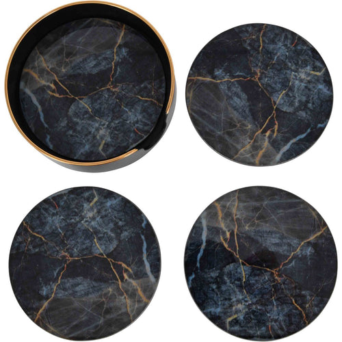 Vesuvius Black and Gold Coasters Set of 4