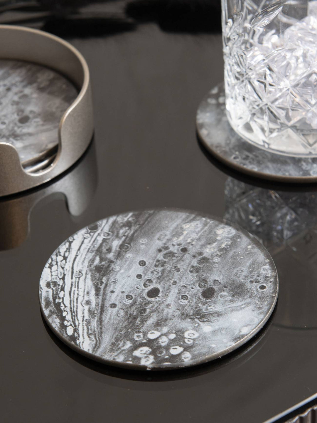 Monochrome Swirl Set of 4 Coasters
