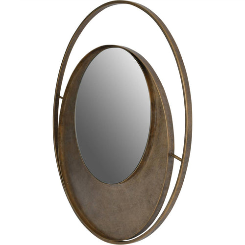 Concentric Circles Iron Mirror Aged Gold 100cm diameter