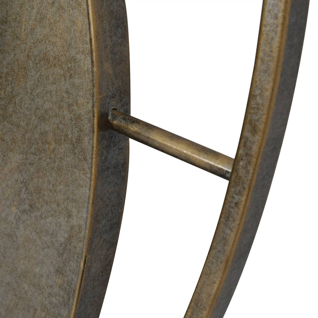 Concentric Circles Iron Mirror Aged Gold 100cm diameter