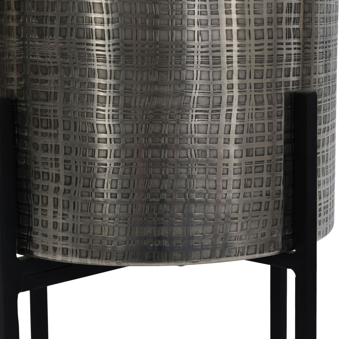 Clyde Floor Standing Nickel Set of 2 Planters