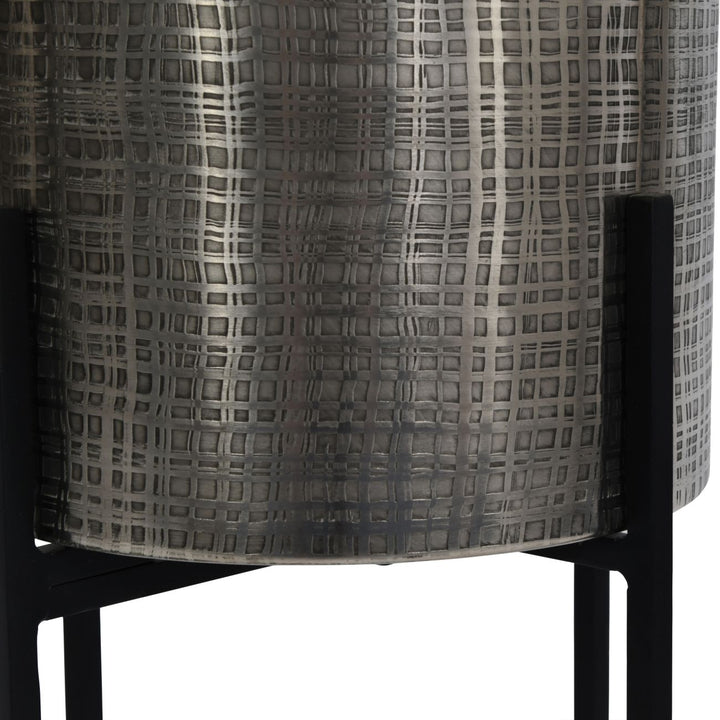 Clyde Floor Standing Nickel Set of 2 Planters