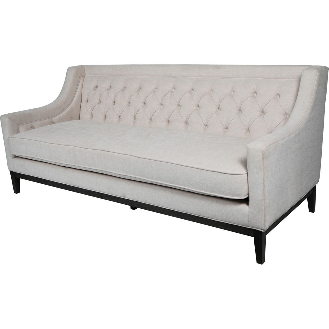 Theodore Buttoned Sofa in Ivory Fabric 200cm