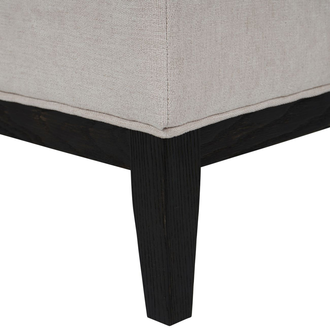 Theodore Buttoned Stool in Ivory Fabric 81x61x44.5cm