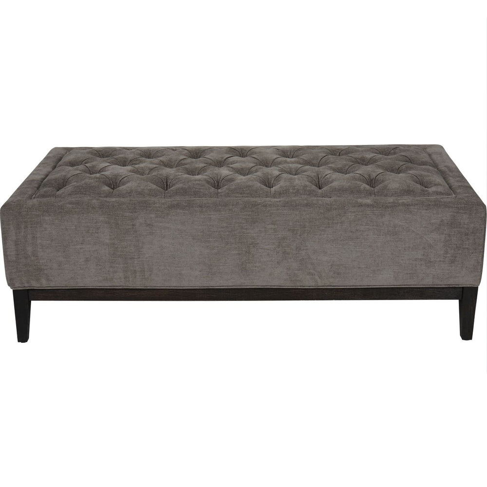 Theodore Buttoned XL Ottoman in Warm Grey Fabric 140x75cm