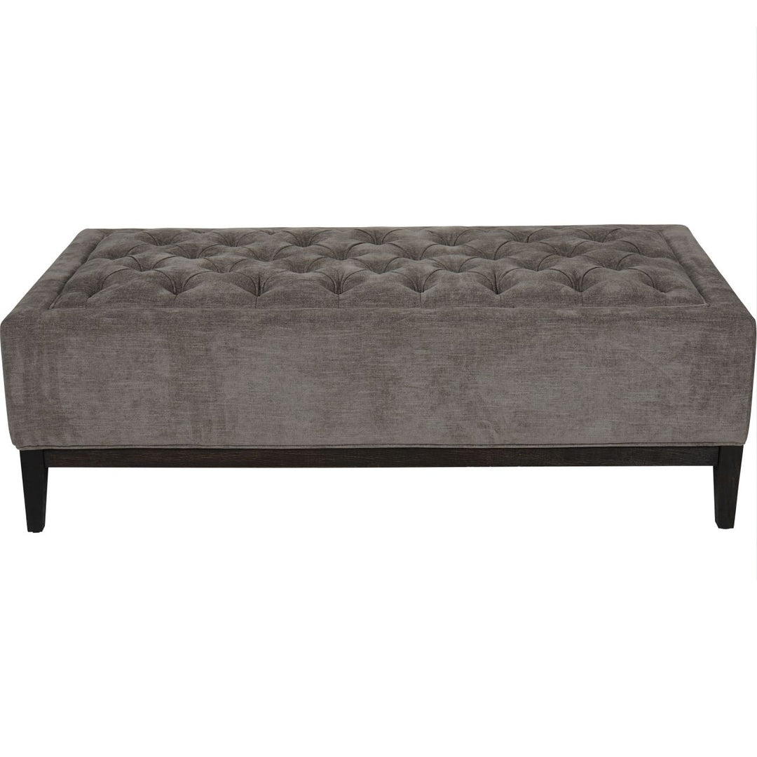 Theodore Buttoned XL Ottoman in Warm Grey Fabric 140x75cm
