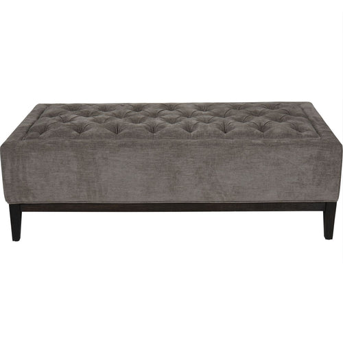 Theodore Buttoned XL Ottoman in Warm Grey Fabric 140x75cm