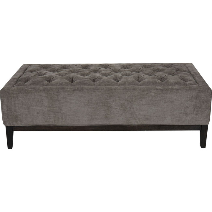 Theodore Buttoned XL Ottoman in Warm Grey Fabric 140x75cm