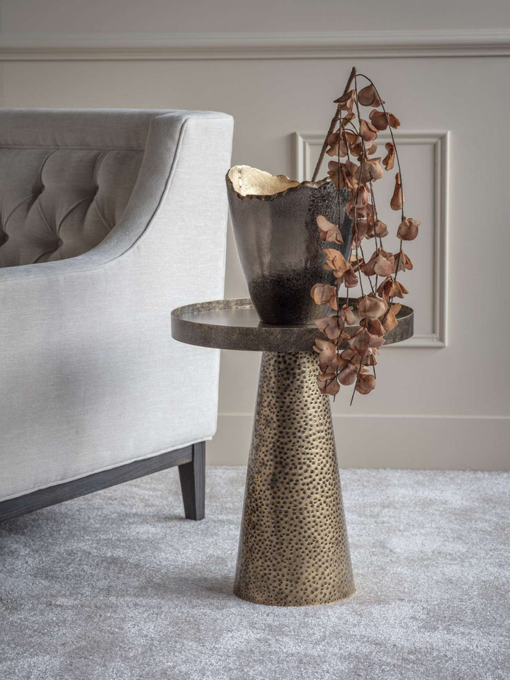 Sandbanks Iron Side Table in Rustic Antique Gold
