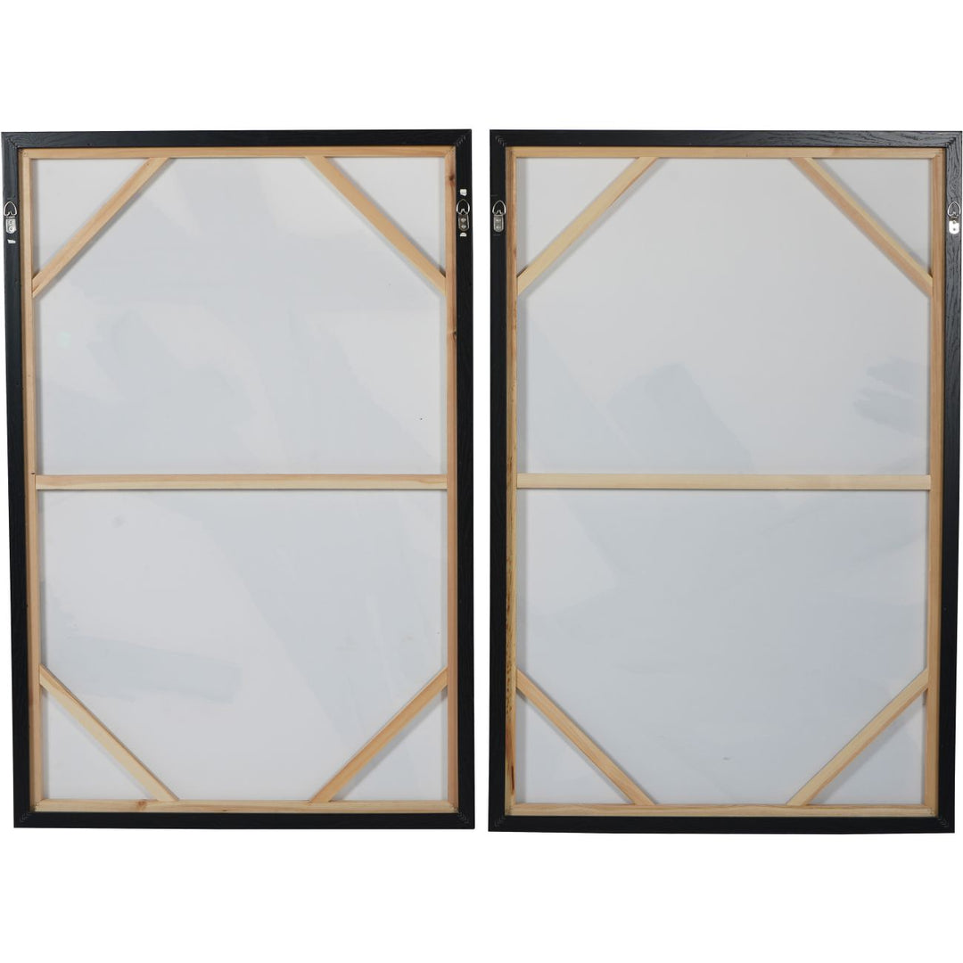 Impasto Brushstrokes Off White Set of 2 Framed Canvas Wall Art 160x120cm