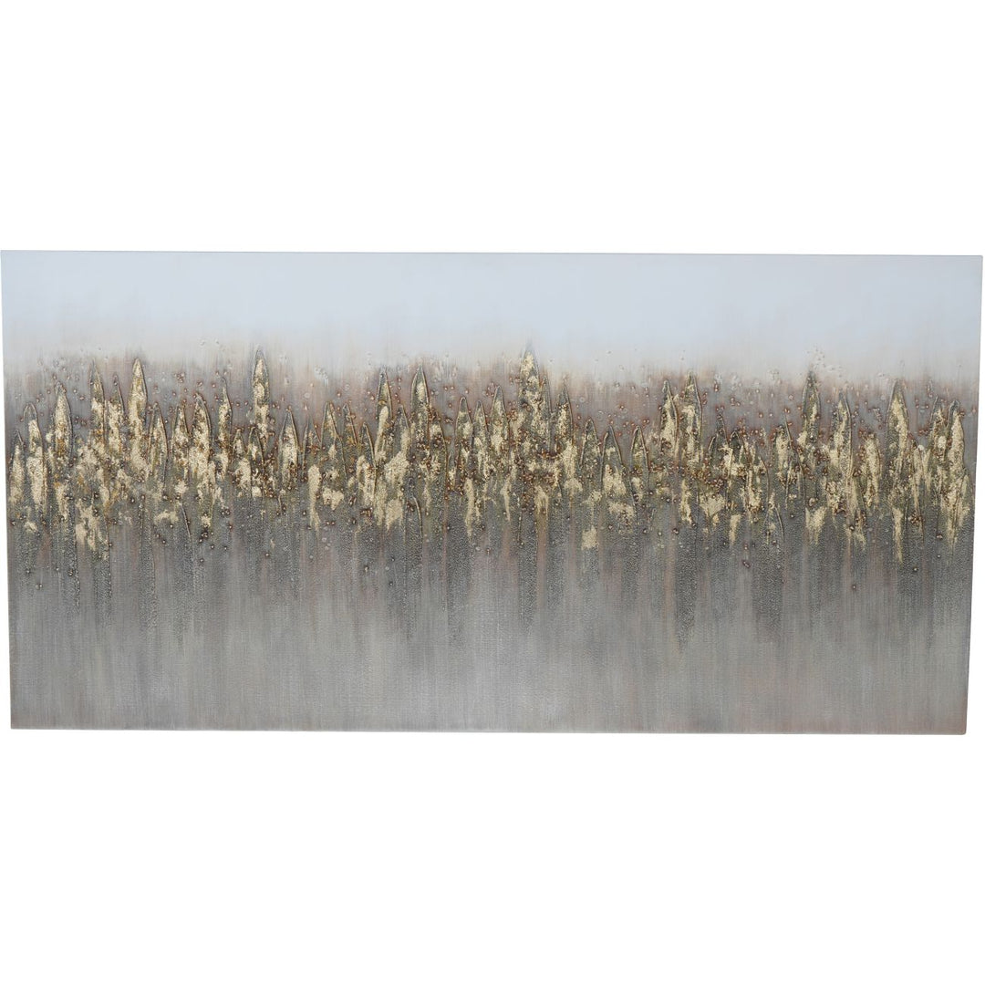 Abstract Golden Reeds Canvas Wall Art 150x75cm