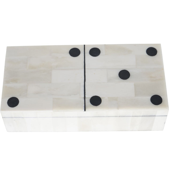Chollerford Off White Bone Inlay Dominoes Box