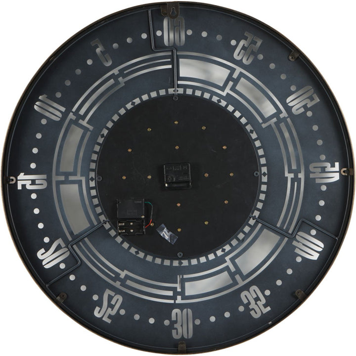 Manchester Industrial Round Gold and Grey Wall Clock 75cm